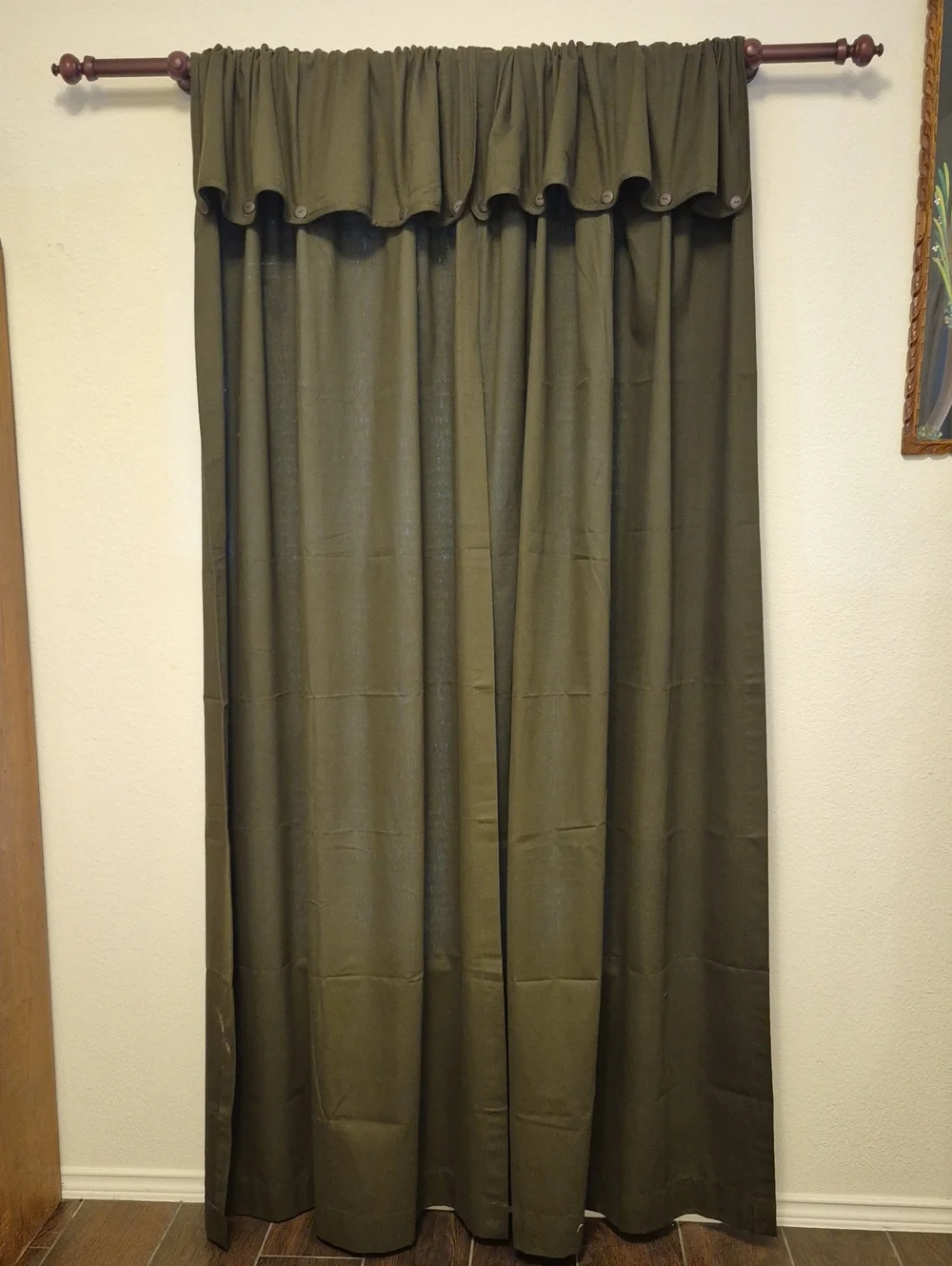 Nwot Croscill Olive Green Curtain Panel with Valance